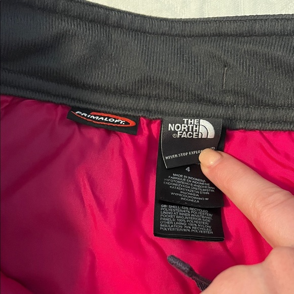 The North Face Oh Dee Oh Quilted Greystone Blue Primaloft Snap-Up Skirt, Size 4 - Picture 2 of 6